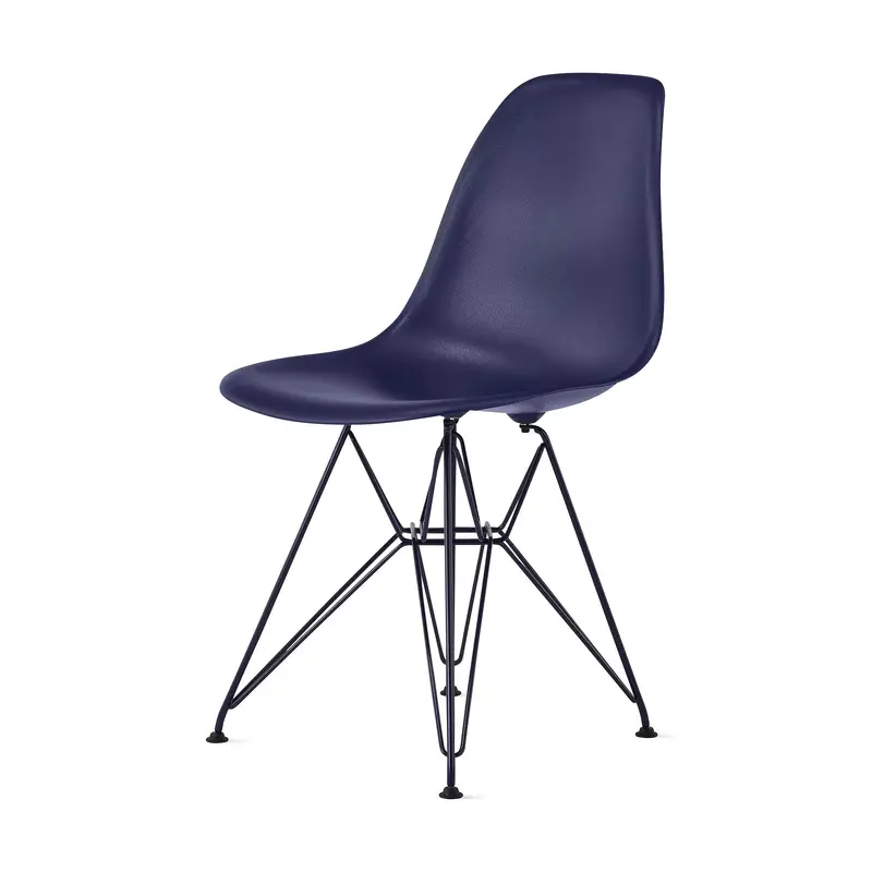 Herman Miller x HAY Eames Molded Recycled Plastic Side Chair - Black Blue