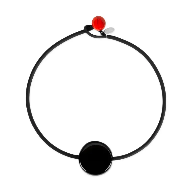 Bonbon Glass Necklace - Red/ Black