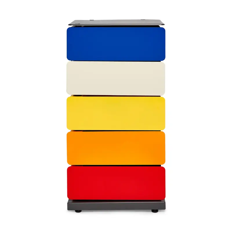 5-Drawer Pivot Cabinet - Blue/ Yellow/ Red