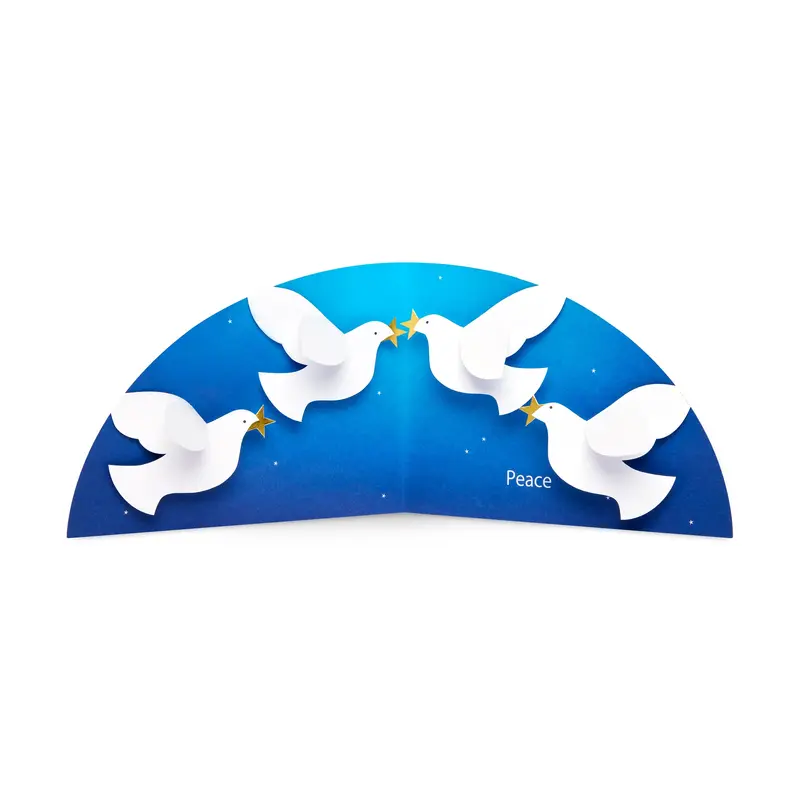 Peace Doves Holiday Pop-Up Cards - Set of 8