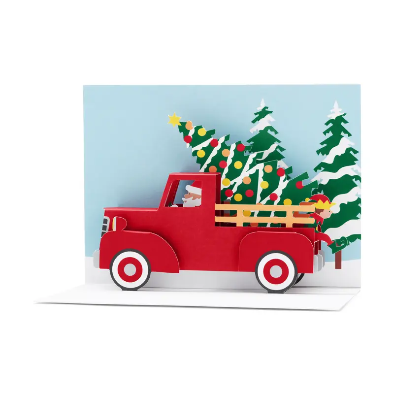 Santas Truck Holiday Pop-Up Cards - Set of 8