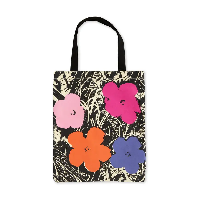 Andy Warhol Cotton Canvas Tote Bag - Pink Flowers