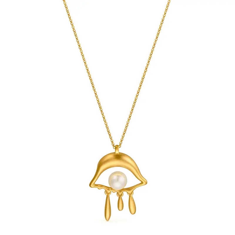 Salvador Dal Gold-Plated Eye Drop Necklace