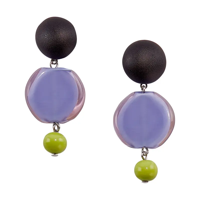 Murano Drop Earrings - Lavender