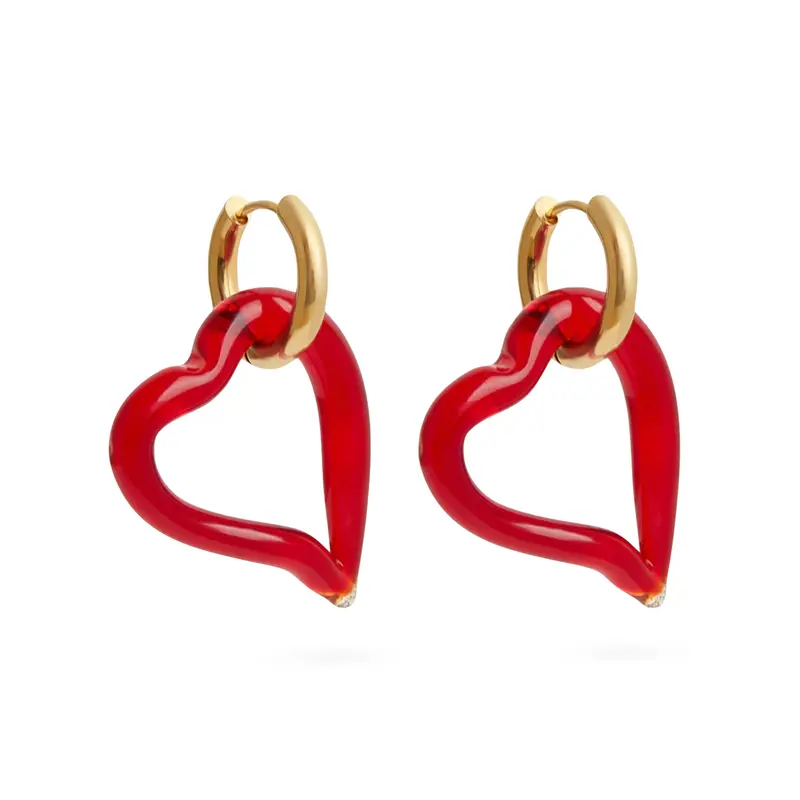 Sandralexandra Heart Of Glass Earrings - Red