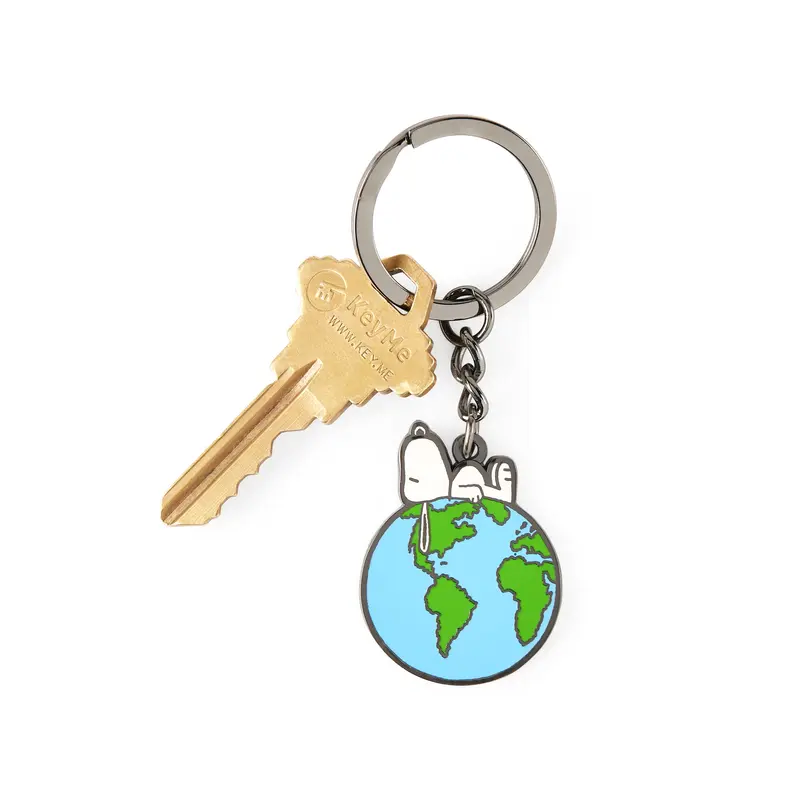 Snoopy Earth Enamel Keyring