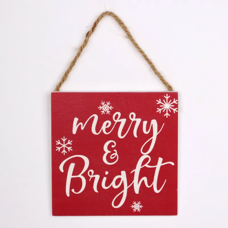 "Merry & Bright" wall hang signage