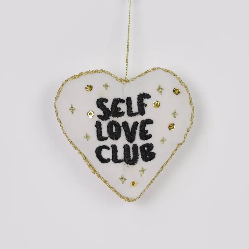 "Self love club" heart ornament