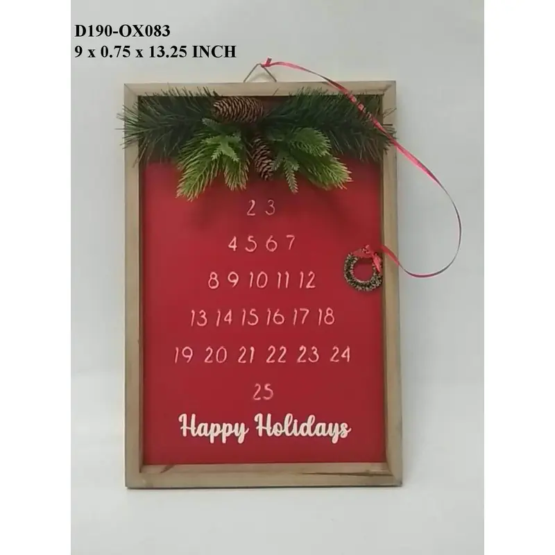 13.25"H.  Wooden Hanging  Advent  Calendar