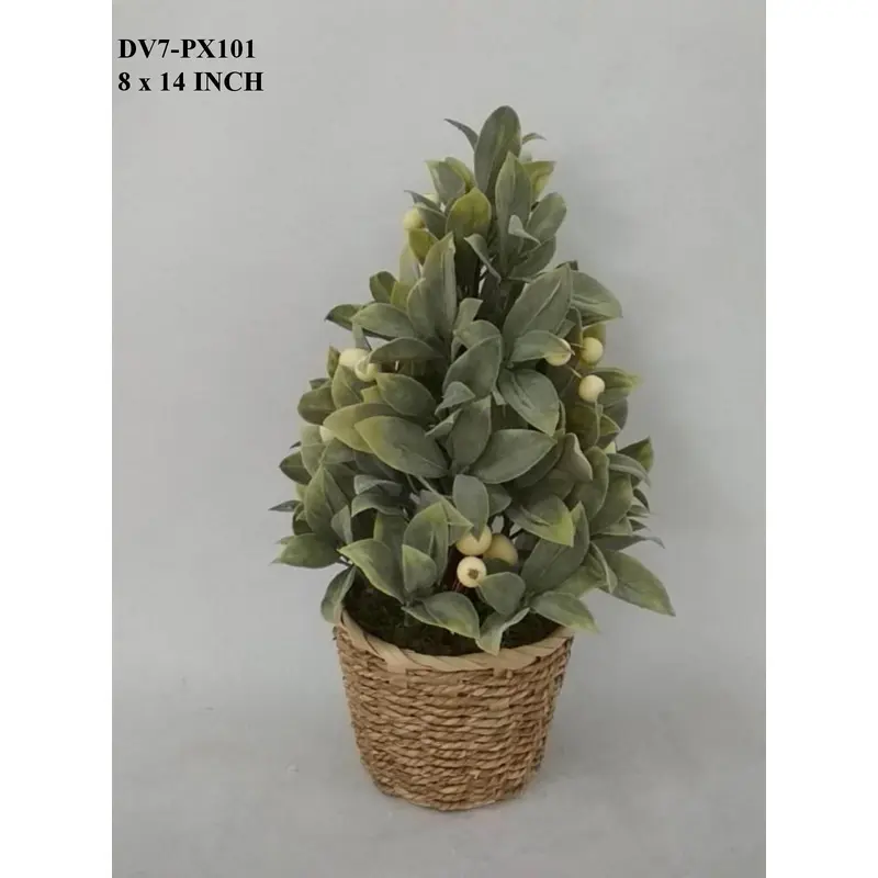 14"H. Christmas Berries & Leaves Tree Arrangements