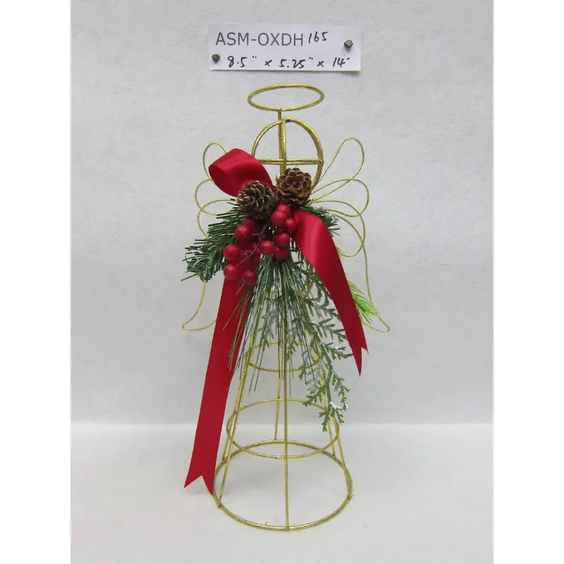 14"H. Wired Angel with Florals & Bow