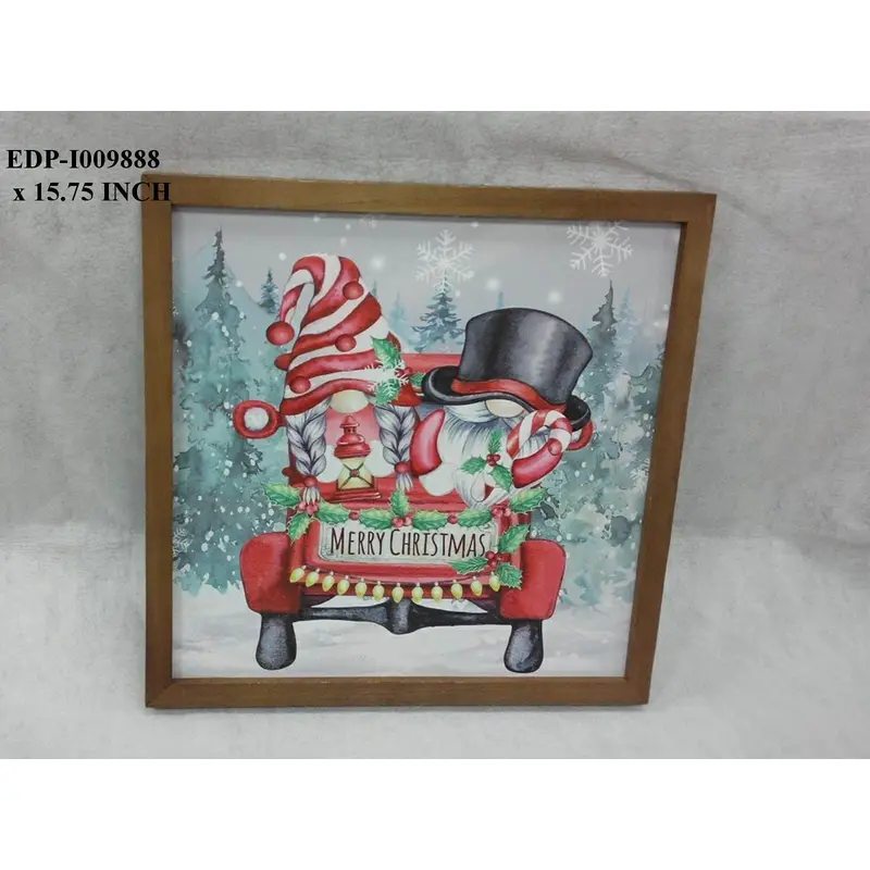 15.75"H. Hanging Wooden Christmas Theme Picture Frame