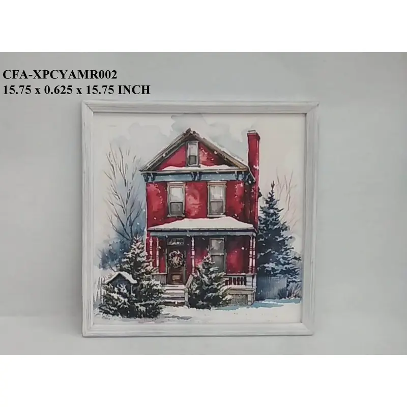 16"H Christmas Scenes Hanging Wood Frame.