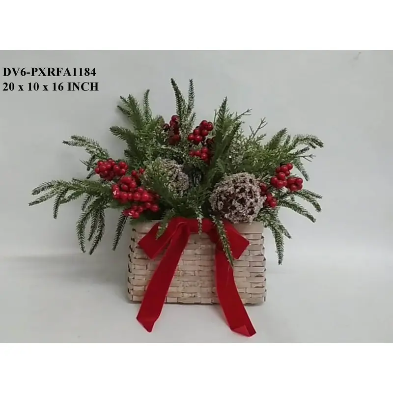 16"H. Christmas Table Top Floral Arrangements
