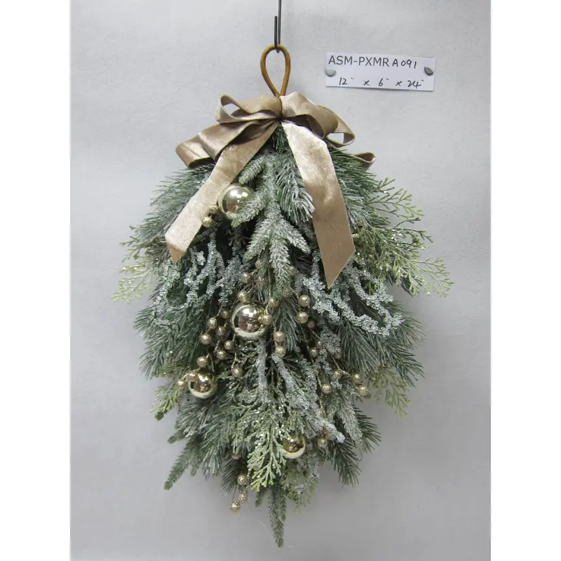 24"H Pine Needles Drop Frosted