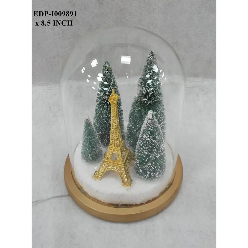8.5"H. Table Top Glass Dome with Tree decor