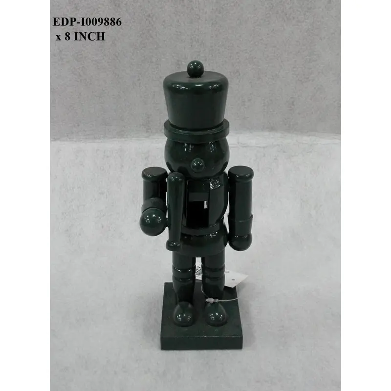 8"H. Plain Wood Green Nutcracker