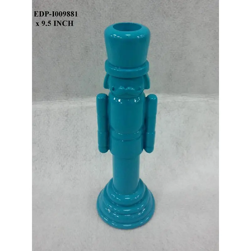 9.5"H. Plain Wood Blue Nutcracker