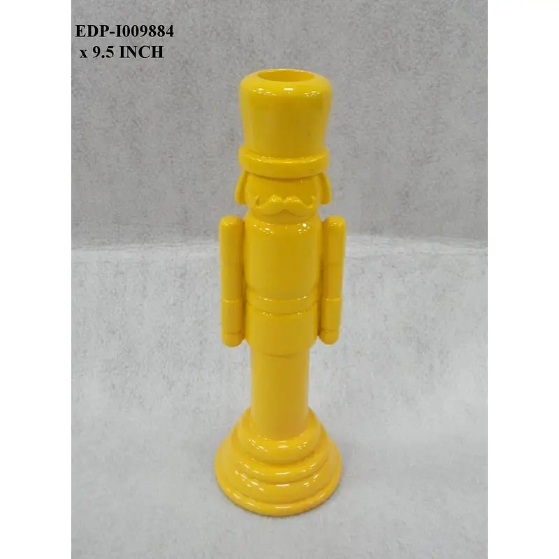 9.5"H. Plain Wood Yellow Nutcracker