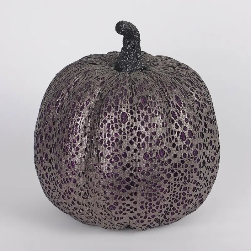 9"H. Halloween Pumpkin with Textured Finish