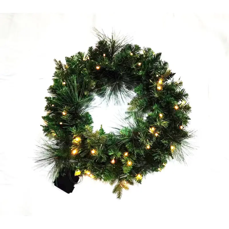 Lighted Plain PVC Wreath, Garland, Tear Drop