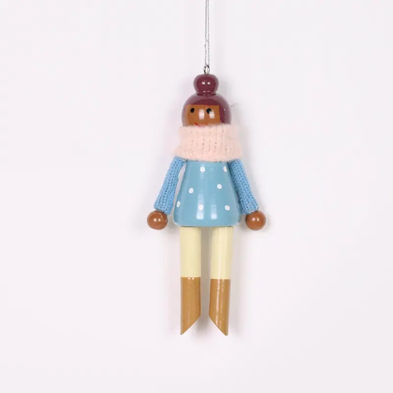 Purple haired girl in scarf ornament