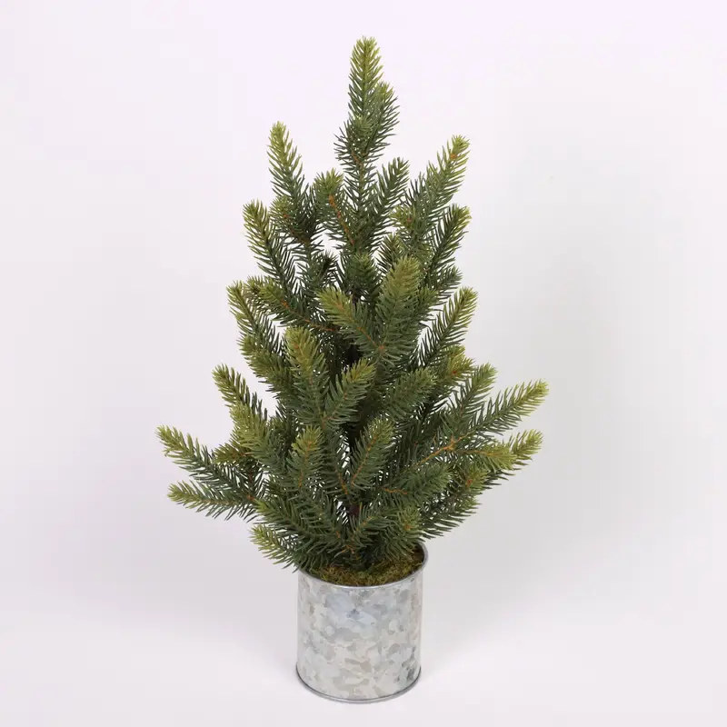 PVC pine tree with matte silver green finish