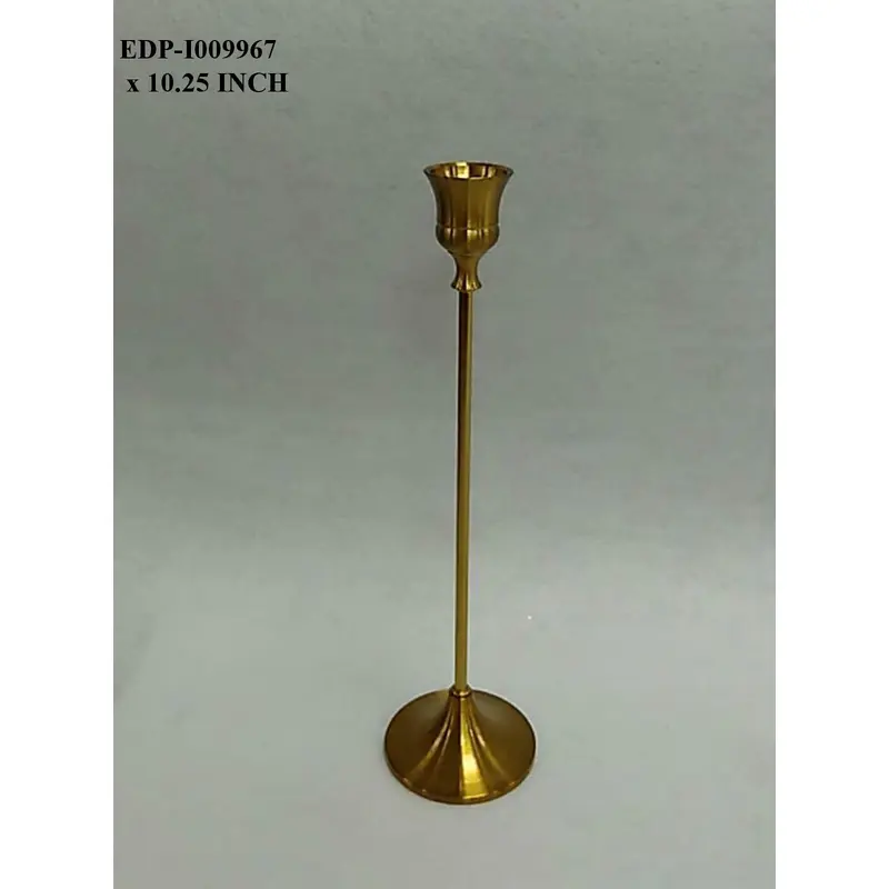 10.25"H. Gold Metal Candle Holder