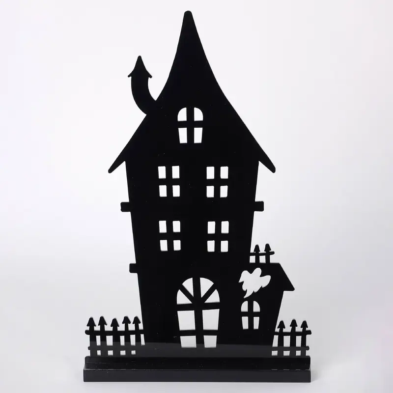 10"H. Halloween Metal Haunted House