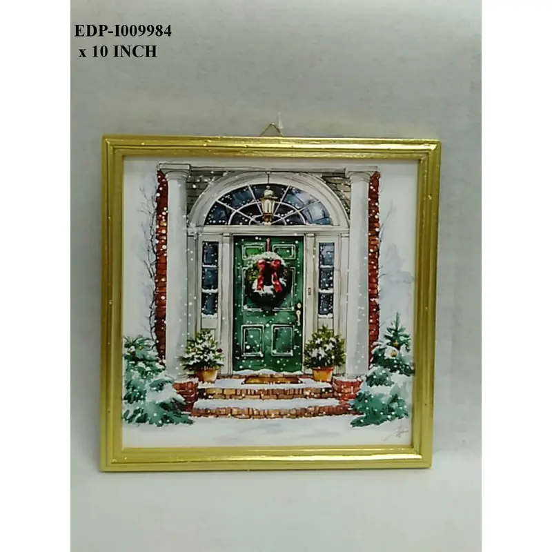 10" Wood Christmas Scene on Frame