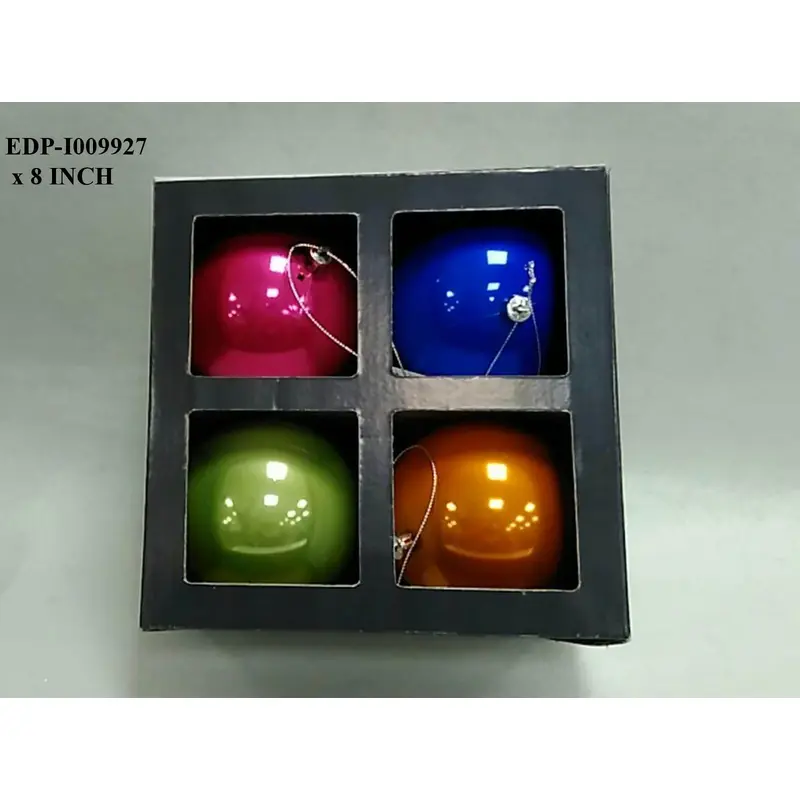 10cm. Christmas Boxed Shatterproof Balls S/4