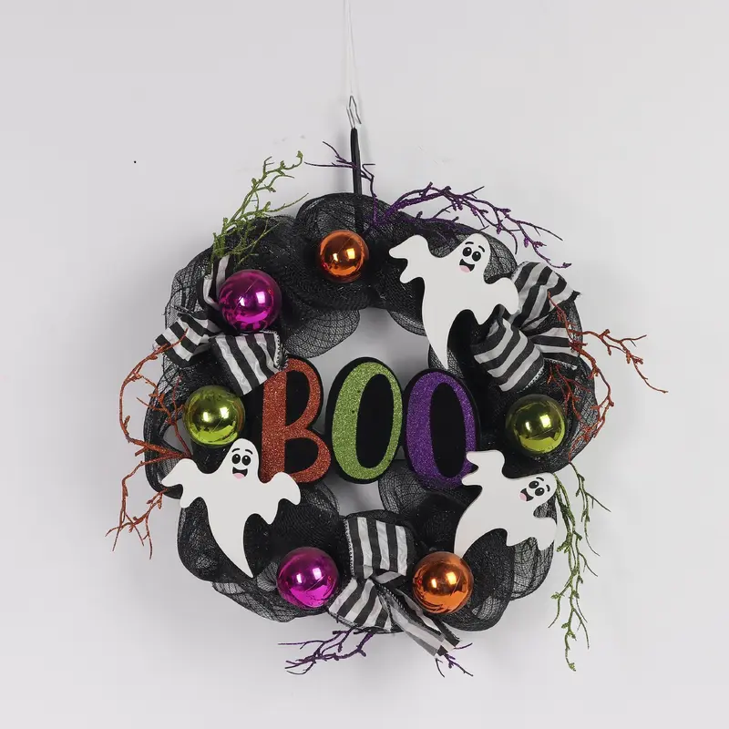 16" Halloween Ghost Wreath
