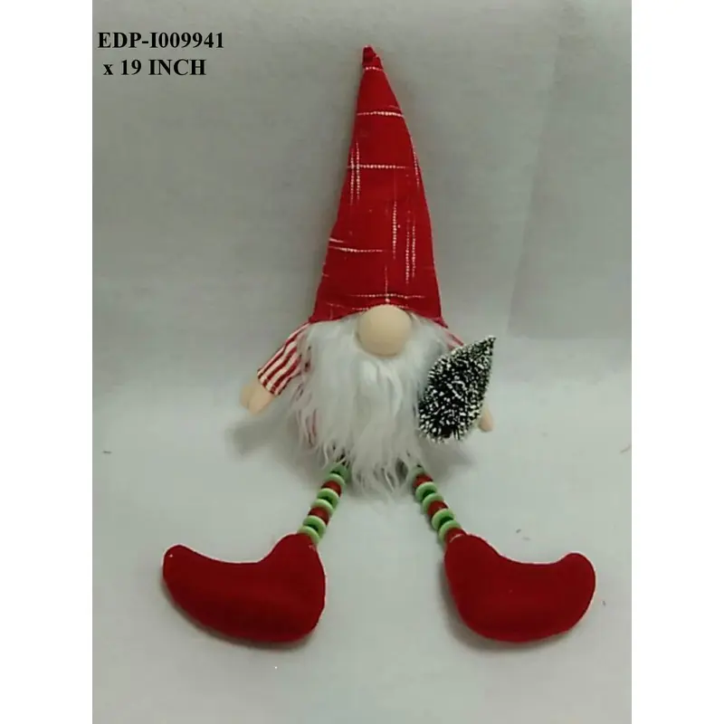 19"H. Christmas Red Shelf Sitter Gnome