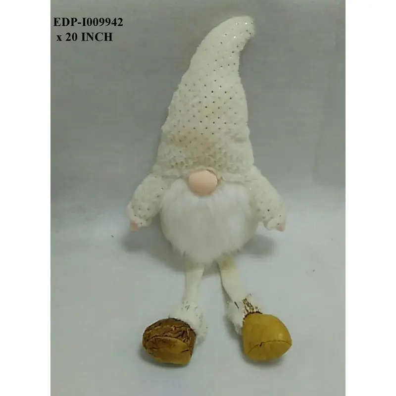 20"H. Christmas Ivory Shelf Sitter Gnome