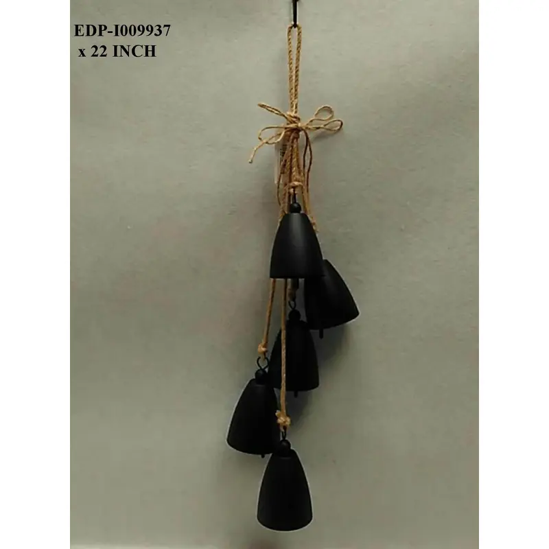 22" Black- 5 pc.Metal Bells Hanging
