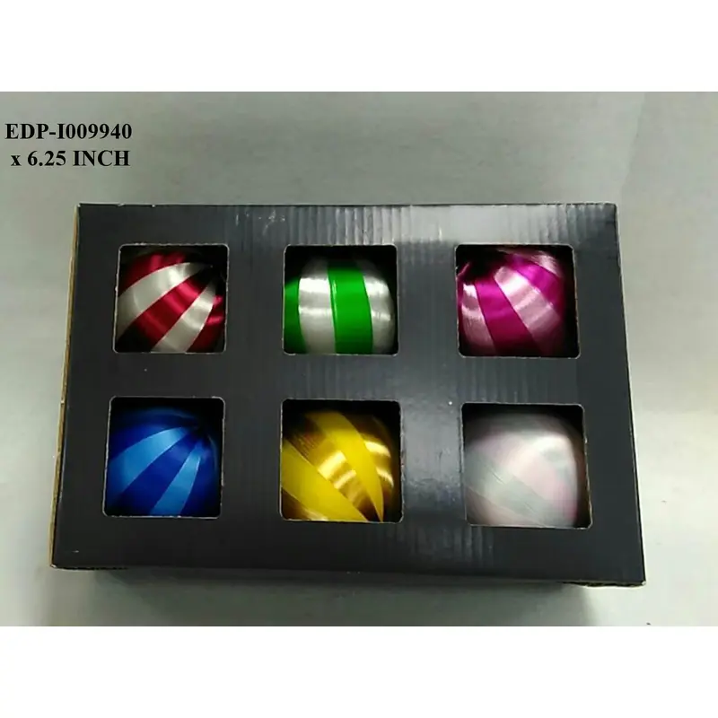 3"D Multicolored Shatterproof Ball Orn. S/6