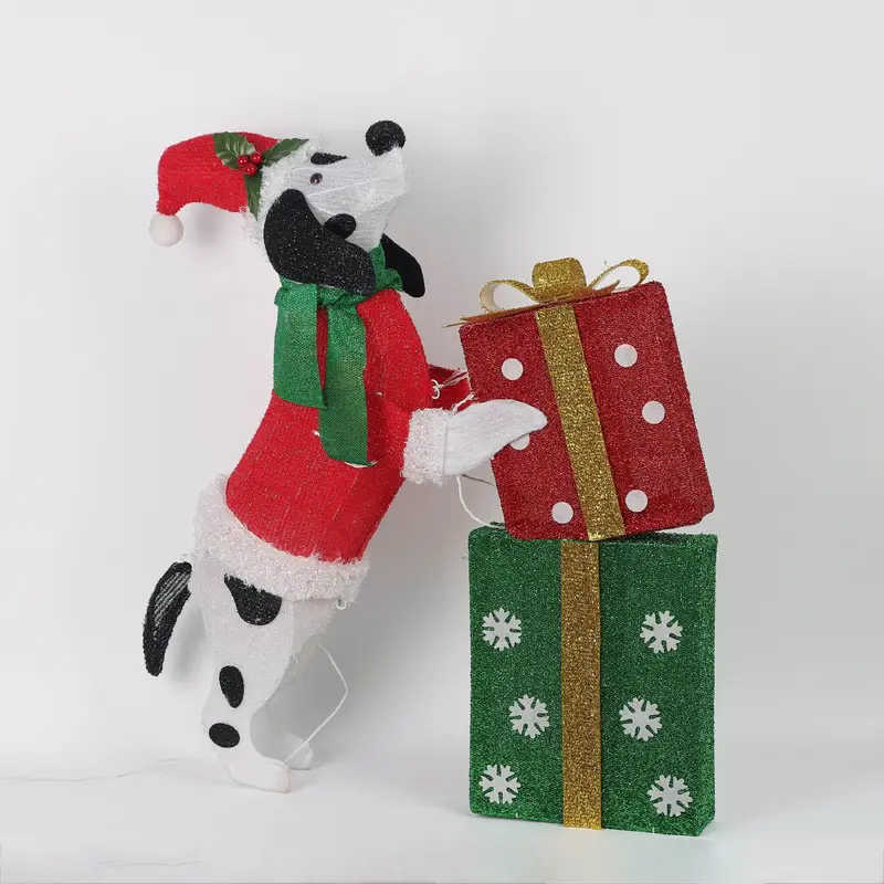 31"H. Christmas Standing Dog with Gifts