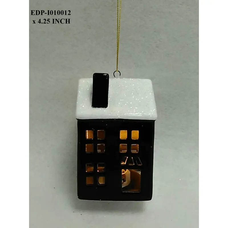 4.25"H. Ceramic House Lighted Orn