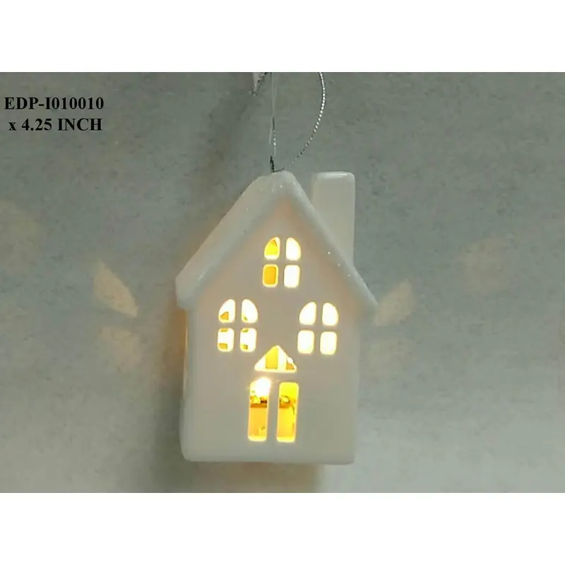 4.25"H. Ceramic Lighted House Orn