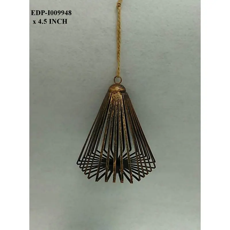 4.5"Gold Metal Strips Triangular Orn.