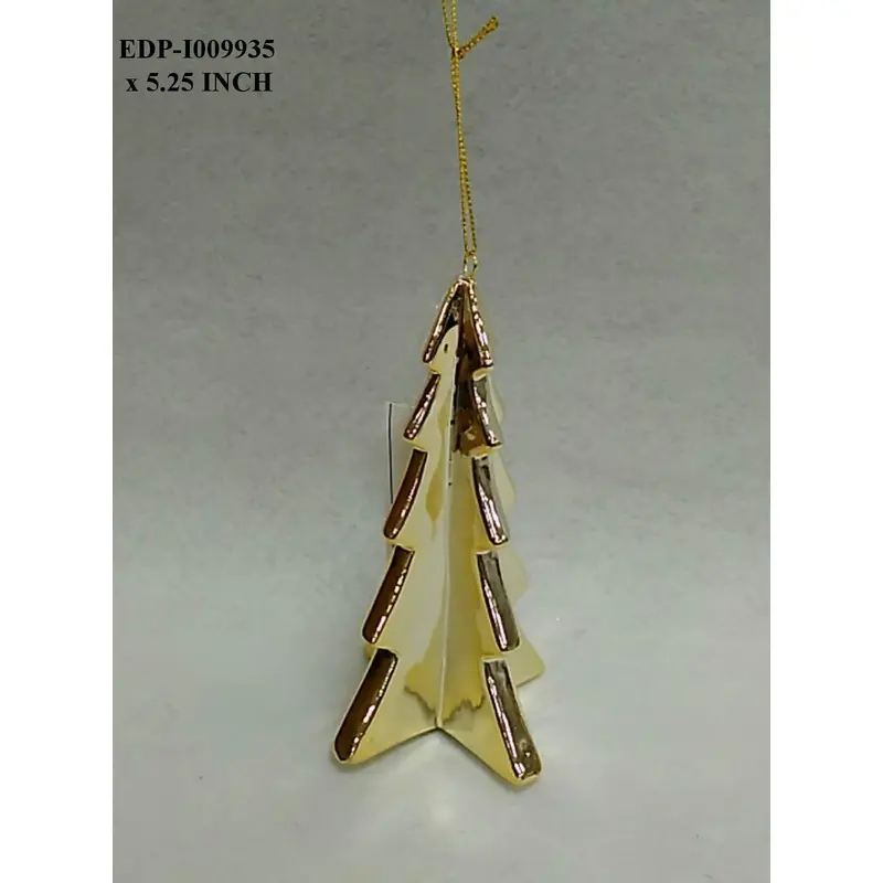 5.25"H. Ceramic Gold Electroplated Tree Orn.