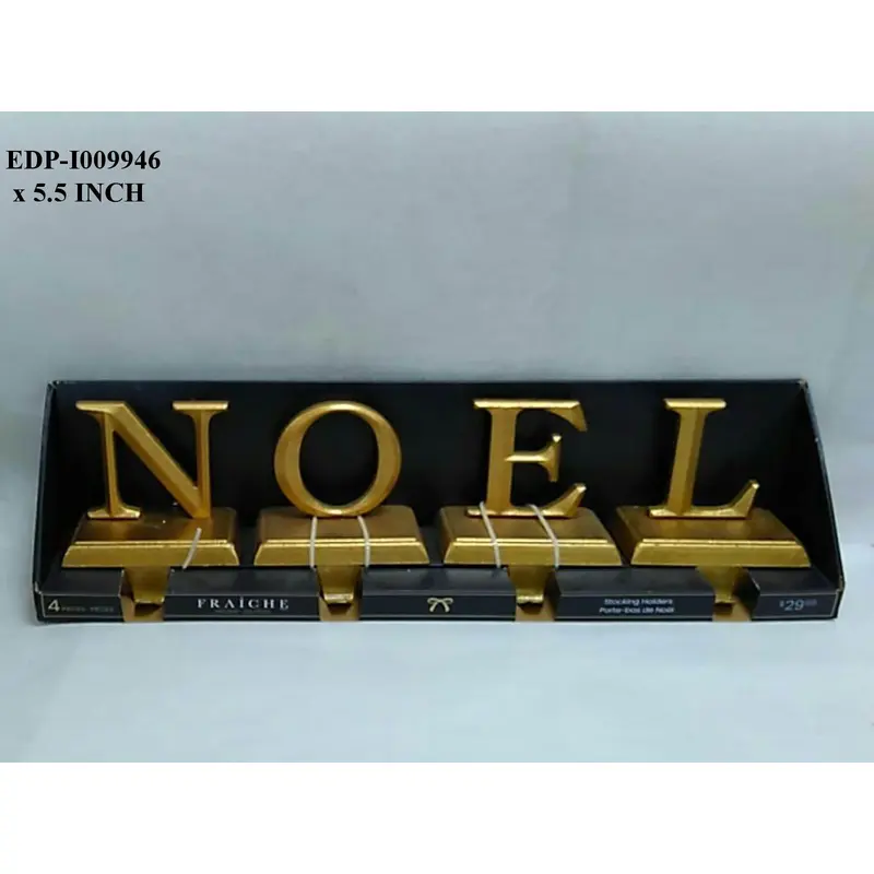 5.5"H. Gokd NOEL Stocking Holder