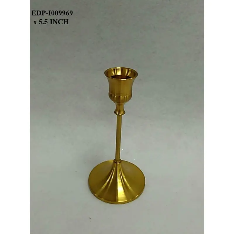 5.5"H. Gold Metal Candle Holder