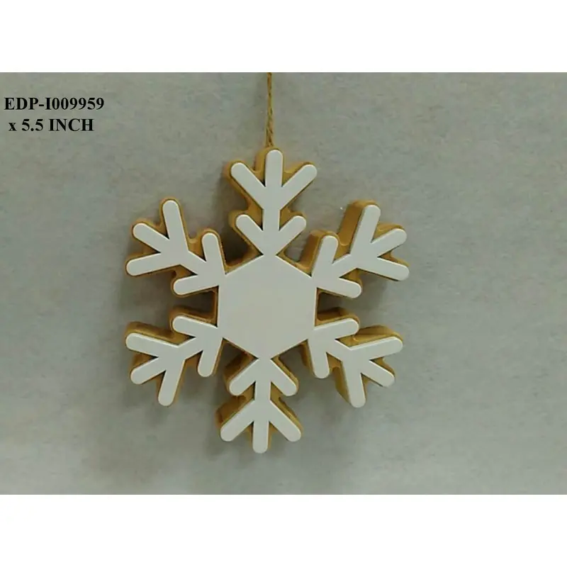 5.5" Wooden Snowflake Orn