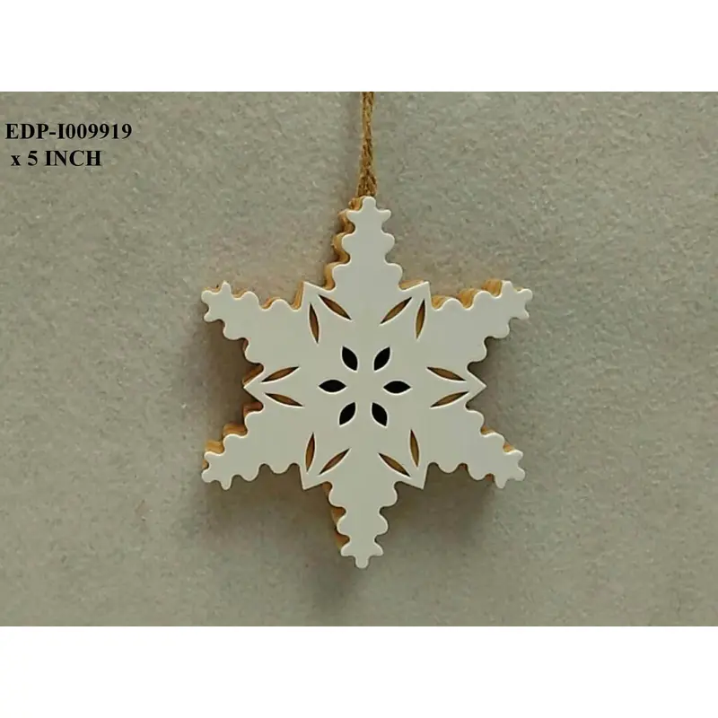 5" Wooden Snowflakes Orn.