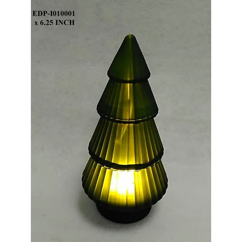 6.25"H. Gold Glass Lighted Tree.