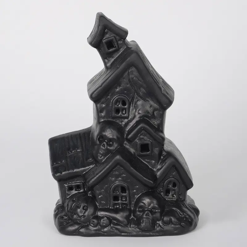 6.25"H. Halloween Black Haunted House