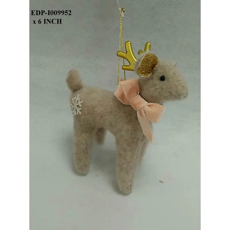 6"H. Fabric Reindeer Orn