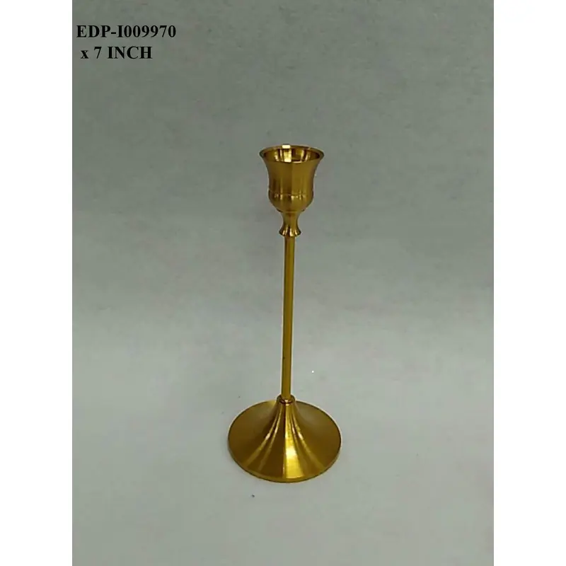 7.0"H. Gold Metal Candle Holder