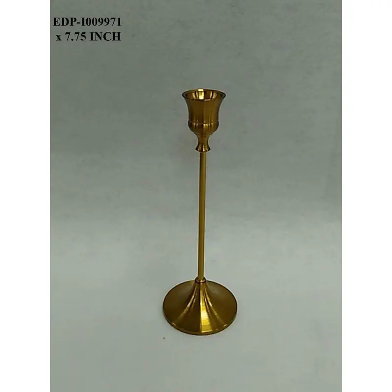 7.75"H. Gold Metal Candle Holder